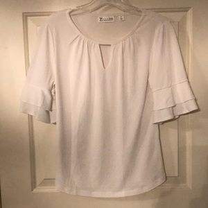 New York & Company white bell-sleeve blouse. XS.